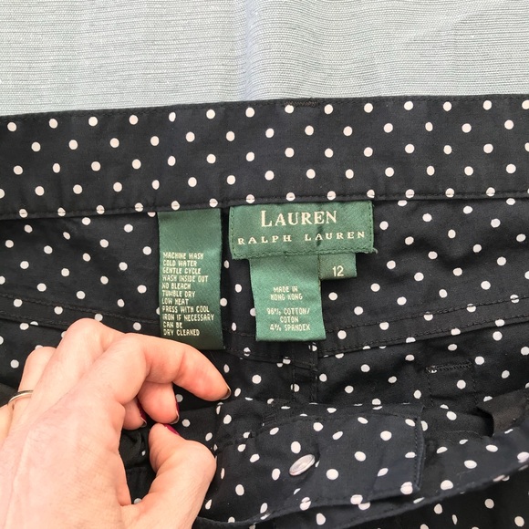 Ralph Lauren cropped polka dot pants size 12 - Picture 4 of 4